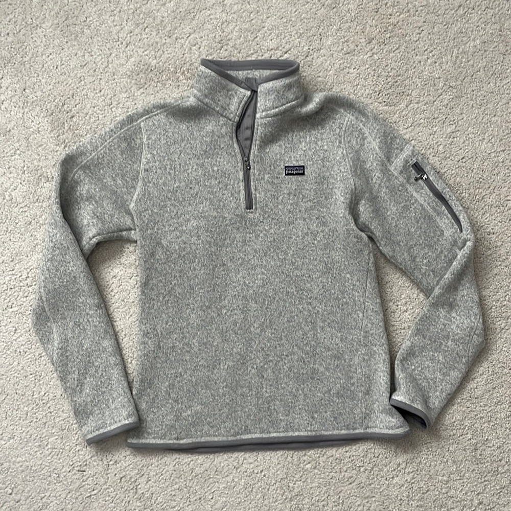 Women's Patagonia Better Sweater Quarter 1/4 Zip Gray Better Sweater
